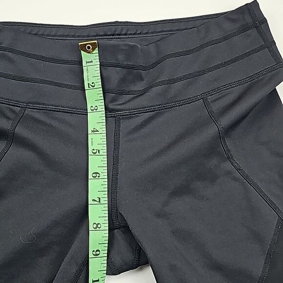 Athleta -134 Women's Black Mesh Sonar Cropped Capri Fit Pull On Leggings Small - Picture 6 of 7